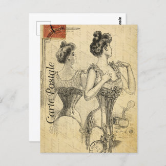 Viktorianische Frauenverkleidung in Corset Postkarte