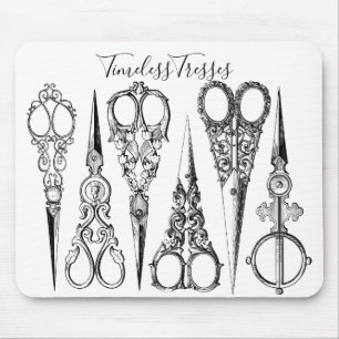 Viktorianische Friseurnähschere Mousepad