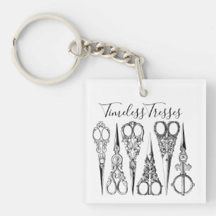 Viktorianische Friseurnähschere Schlüsselanhänger