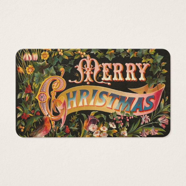 Viktorianische frohe Weihnachtsgeschenke Tags (Vorderseite)