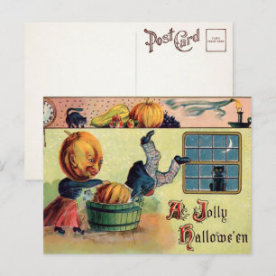 Viktorianische fröhliche Halloween-Postkarte Postkarte