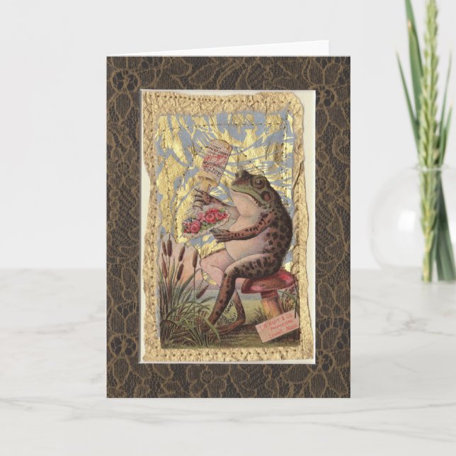 Viktorianische Frosch-Blume für die Blankokarte Karte (Vorderseite)