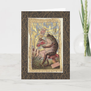 Viktorianische Frosch-Blume für die Blankokarte Karte