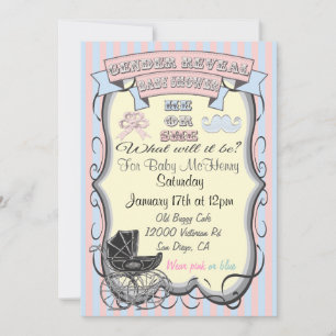 Viktorianische Gender Reveal Baby Shower Einladung