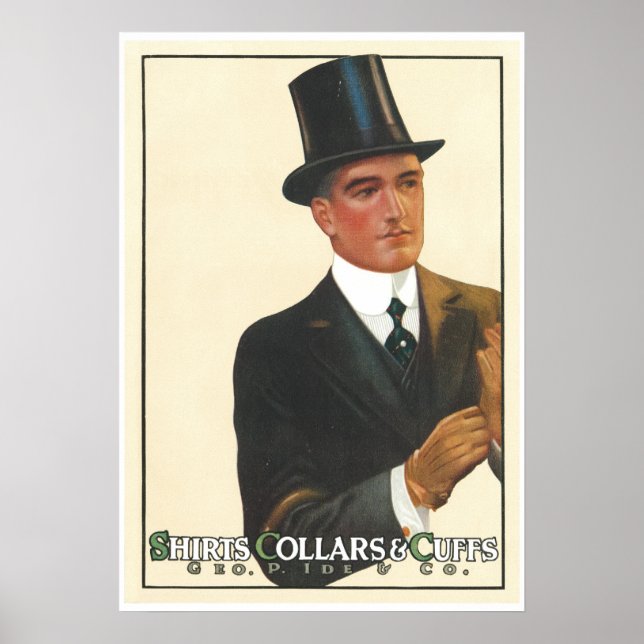 Viktorianische Gentleman Ad Shirts Art Print Poste Poster (Vorne)