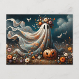 👻 Viktorianische Ghost in Ölgemäldeart 🎃 Postkarte