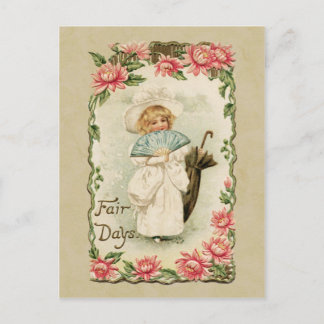 Viktorianische Girl Fair Days Vintage Reproduktion Postkarte