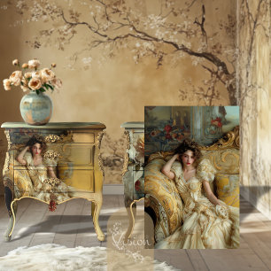 Viktorianische Glam-Lady Gold Barock Sofa Creme Kl Seidenpapier