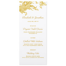 Viktorianische Gold Sweep Wedding Menu Card