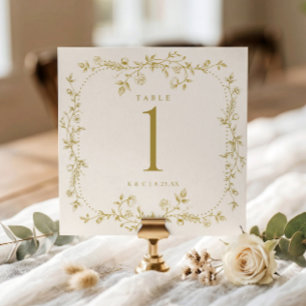 Viktorianische Gold- und Elfenbein-Hochzeitstischn Einladung
