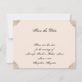 Viktorianische Goldphiligree Hochzeit Sichern Sie Save The Date