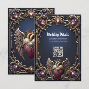 Viktorianische Gothic-Hochzeitskollektion Begleitkarte