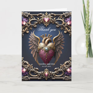 Viktorianische Gothic-Hochzeitskollektion Dankeskarte