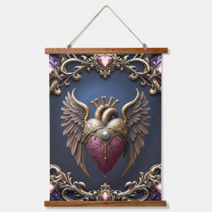 Viktorianische Gothic-Hochzeitskollektion Wandteppich Mit Holzrahmen