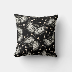 Viktorianische Gothic-Romantik-Totenkopf-Flügel un Kissen