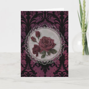 Viktorianische Gothic-Rosen-Geburtstagskarte Karte