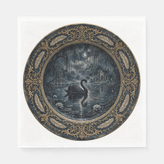 Viktorianische Gothic-Schwan-Servietten Serviette