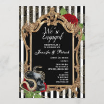 Viktorianische gotische Black Stripe-Engagement-Pa