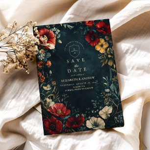 Viktorianische gotische florale Hochzeit Save The Date