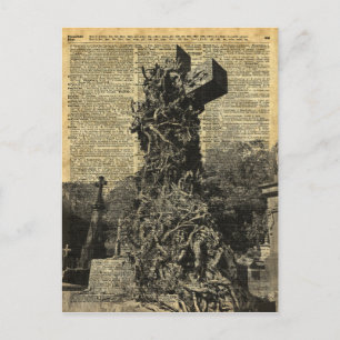 Viktorianische gotische Gräber, Grabsteine Hallowe Postkarte