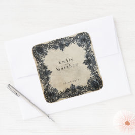Viktorianische Gotische Hochzeit Quadratischer Aufkleber