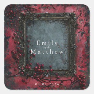 Viktorianische Gotische Hochzeit Quadratischer Aufkleber