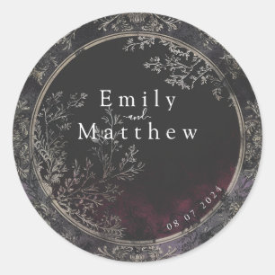 Viktorianische Gotische Hochzeit Runder Aufkleber