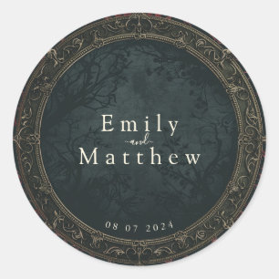 Viktorianische Gotische Hochzeit Runder Aufkleber