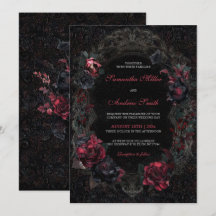 Viktorianische gotische Hochzeitseinladungen Schwa