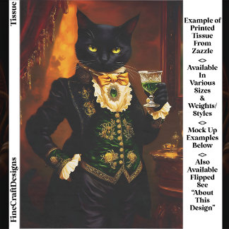 Viktorianische Gotische Katze mit Absinthe EG9R De Seidenpapier