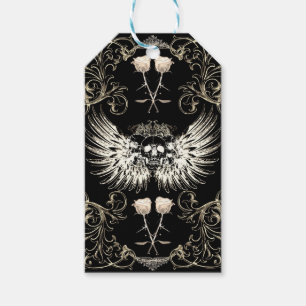 Viktorianische Gotische Romantik Skull Wings & Whi Geschenkanhänger
