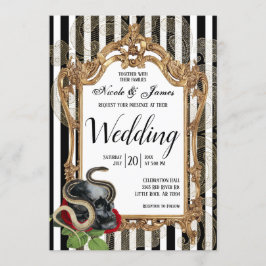 Viktorianische gotische Schwarz-Streifen Einladung