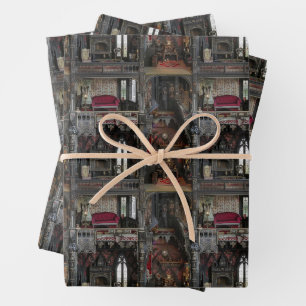 Viktorianische Gotische Spuk Dollshouse mit Dollar Geschenkpapier Set