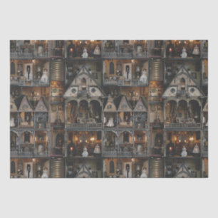 Viktorianische Gotische Spuk Dollshouse mit Dollar Seidenpapier