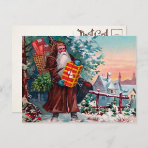 Viktorianische Grumpy Santa Postcard Postkarte
