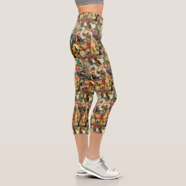 Viktorianische Grüße und Halloween Pumpkin Sticker Capri Leggings