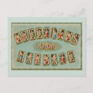 Viktorianische Grüße von Margate, Kirschen, Engeln Postkarte