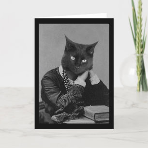 Viktorianische Grußkarte für Schwarze Katze Karte