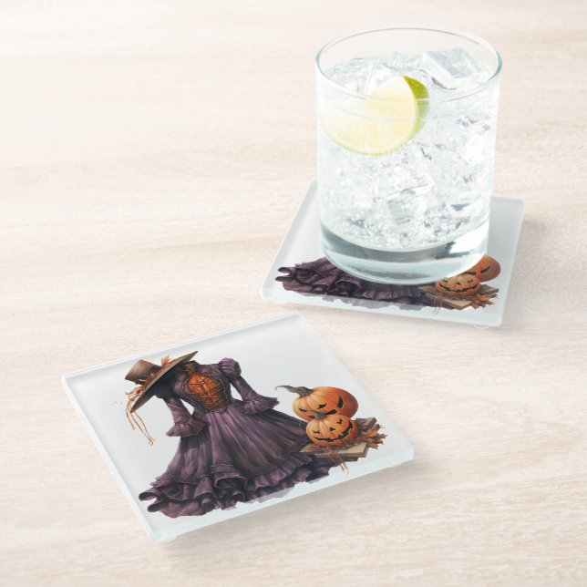 VIKTORIANISCHE HALLOWEEN KLEIDUNG GLASUNTERSETZER (Schrägansicht)