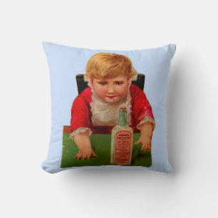 Viktorianische Handelskarte: Scott's Emulsion Cast Kissen