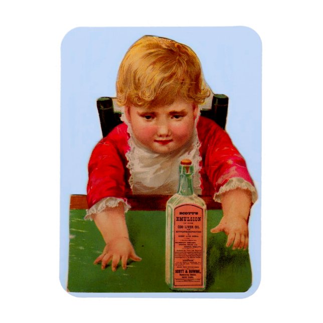 Viktorianische Handelskarte: Scott's Emulsion Cast Magnet (Vertikal)