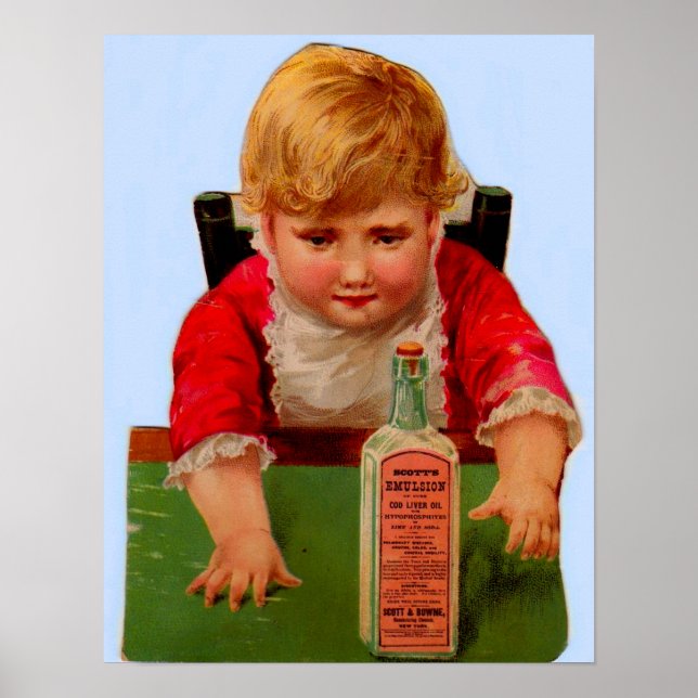 Viktorianische Handelskarte: Scott's Emulsion Cast Poster (Vorne)