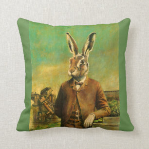 Viktorianische HasenVintages Throw-Kissen Kissen