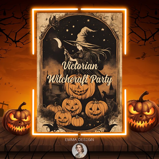Viktorianische Hexerei Vintag Halloween-Party Einladung (Von Creator hochgeladen)