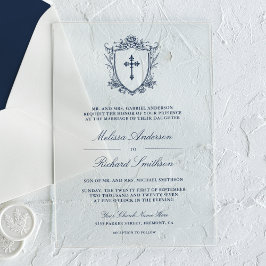 Viktorianische Hochzeit der Navy Acryleinladungen