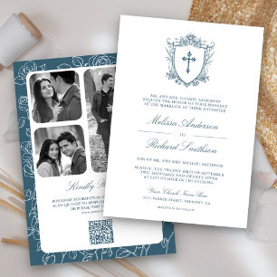 Viktorianische Hochzeit des Blue Katholic QR Code Einladung