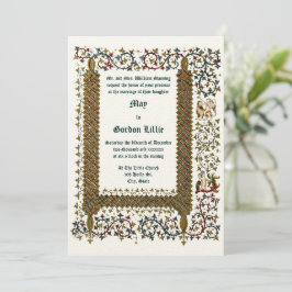 Viktorianische Hochzeit im Mittelalter 1843 Einladung