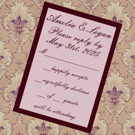 Viktorianische Hochzeit von Texten und Rahmen RSVP Karte