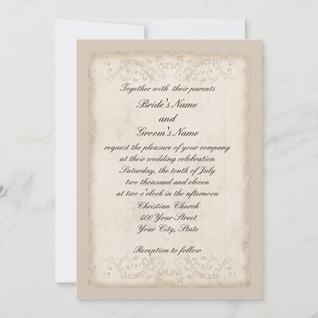 Viktorianische Hochzeits-Einladung Einladung (Vorderseite)