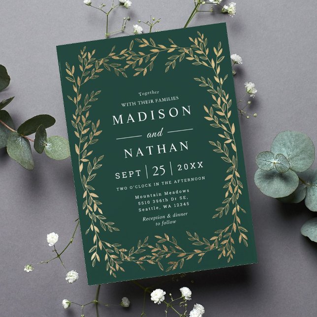 Viktorianische Hochzeitseinladung von Floral Gold Einladung (Von Creator hochgeladen)